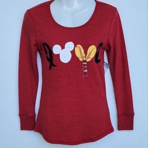 Disney Mickey Mouse Ears and Feet Love Logo long sleeve top